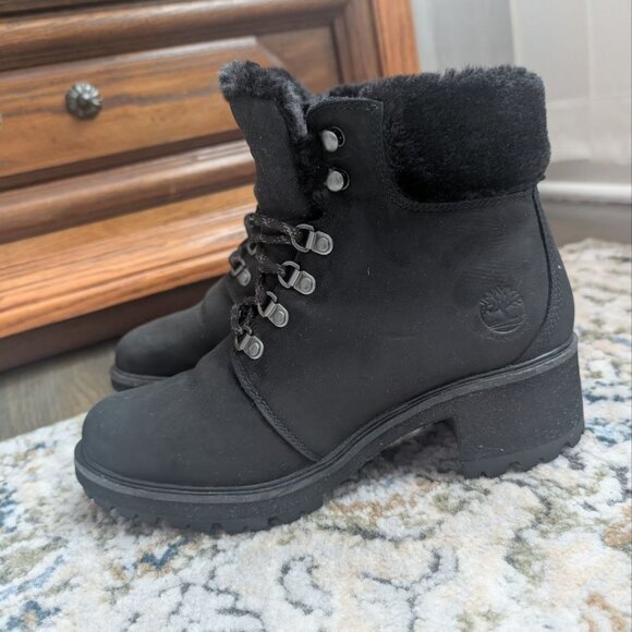 Timberland Kinsley 6" Waterproof Hiking Boots Women's Sz 9 Black Nubuck Lug Sole - Picture 16 of 16